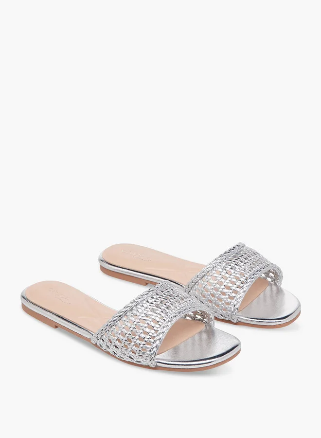 Celeste Women Weave Textured Flat Sandals